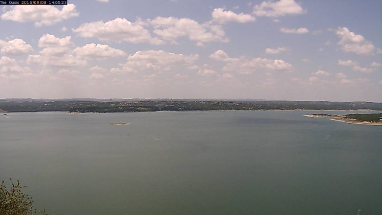 Lake Travis webcam, September 8, 2015 1:10 PM CT