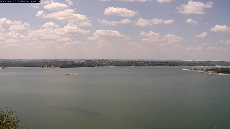 Lake Travis webcam, September 8, 2015 1:15 PM CT