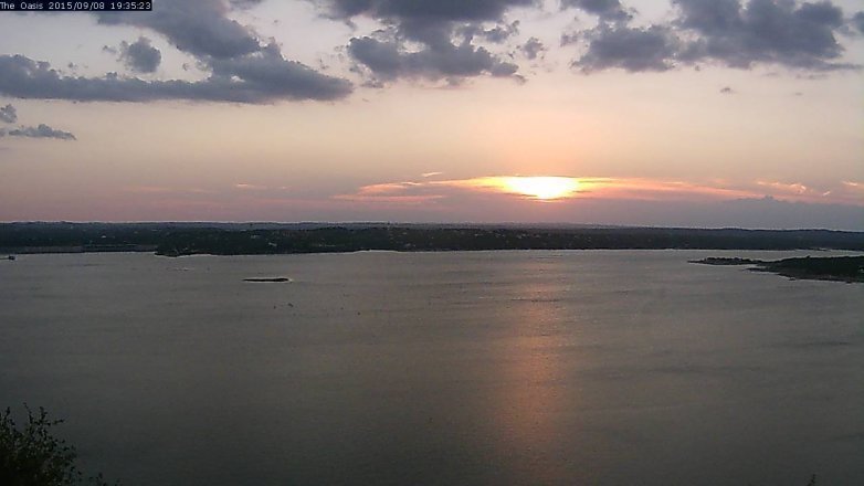 Lake Travis webcam, September 8, 2015 6:40 PM CT