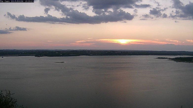Lake Travis webcam, September 8, 2015 6:45 PM CT