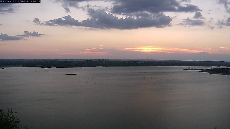 Lake Travis webcam, September 8, 2015 6:50 PM CT