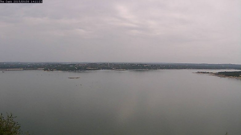 Lake Travis webcam, September 9, 2015 1:15 PM CT