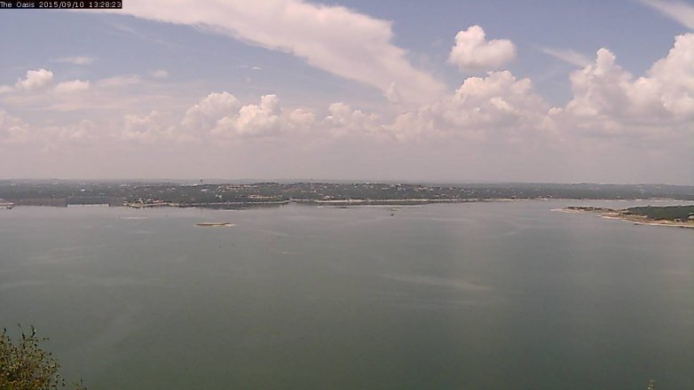 Lake Travis webcam, September 10, 2015 12:35 PM CT