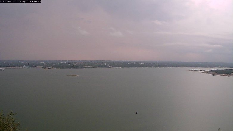 Lake Travis webcam, September 10, 2015 6:40 PM CT