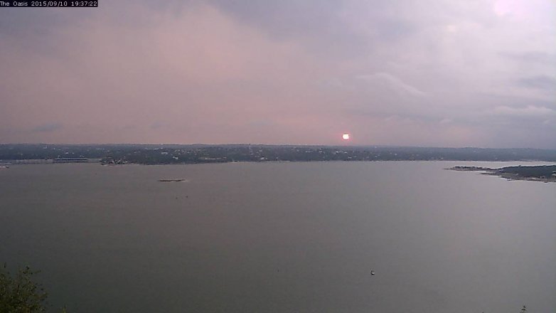 Lake Travis webcam, September 10, 2015 6:45 PM CT