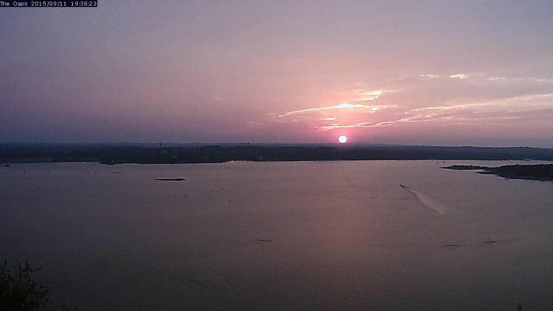 Lake Travis webcam, September 11, 2015 6:45 PM CT