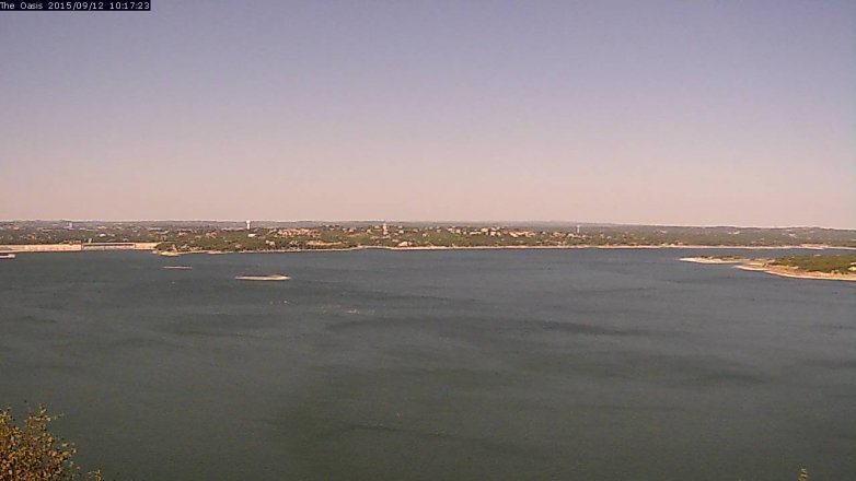 Lake Travis webcam, September 12, 2015 9:25 AM CT