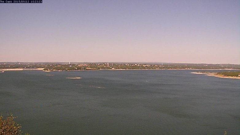 Lake Travis webcam, September 12, 2015 9:30 AM CT