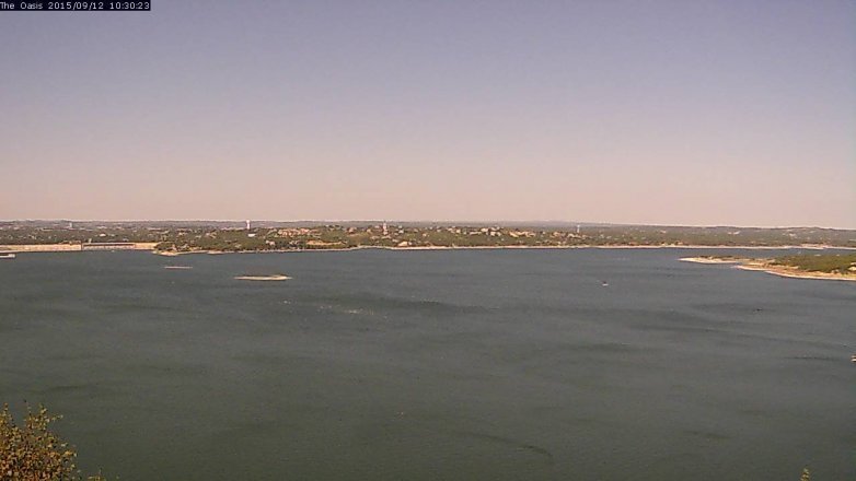 Lake Travis webcam, September 12, 2015 9:35 AM CT
