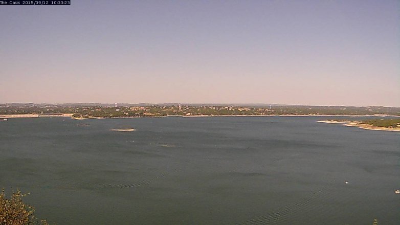 Lake Travis webcam, September 12, 2015 9:40 AM CT
