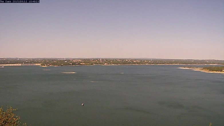 Lake Travis webcam, September 12, 2015 9:55 AM CT
