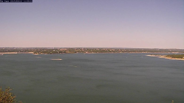 Lake Travis webcam, September 12, 2015 10:15 AM CT