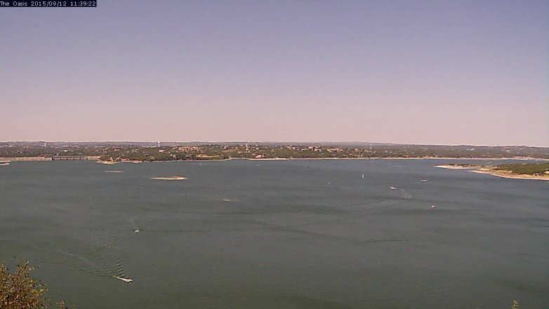 Lake Travis webcam, September 12, 2015 10:45 AM CT