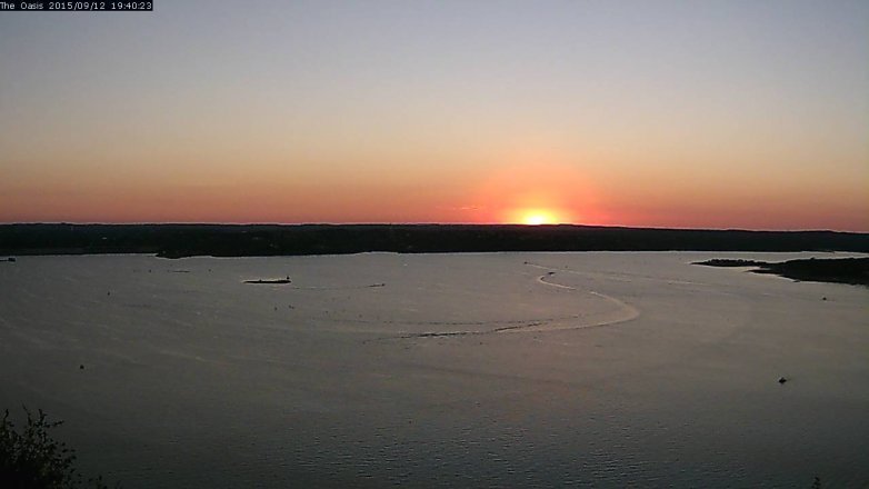 Lake Travis webcam, September 12, 2015 6:45 PM CT