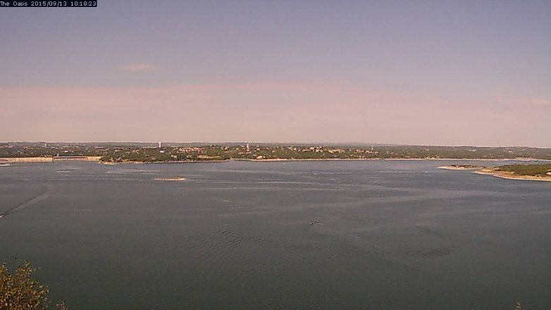 Lake Travis webcam, September 13, 2015 9:25 AM CT