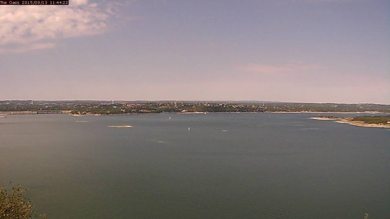 Lake Travis webcam, September 13, 2015 10:50 AM CT