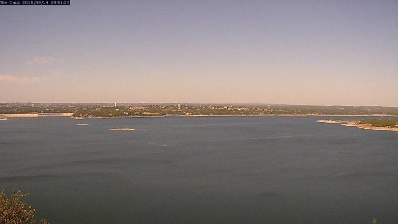 Lake Travis webcam, September 14, 2015 9:00 AM CT