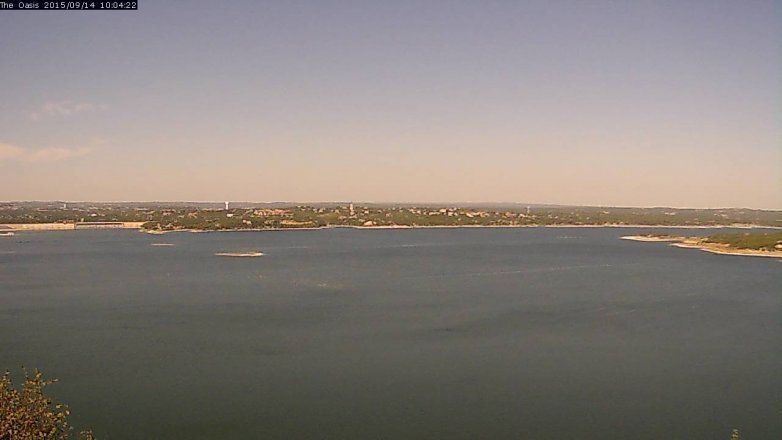 Lake Travis webcam, September 14, 2015 9:10 AM CT