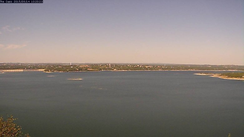 Lake Travis webcam, September 14, 2015 9:25 AM CT