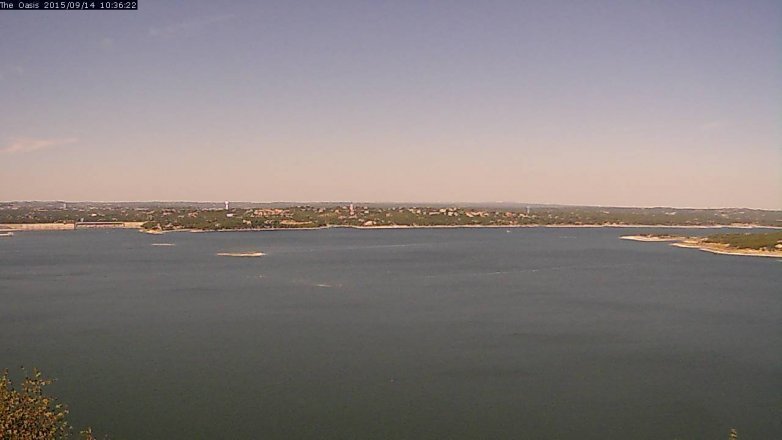 Lake Travis webcam, September 14, 2015 9:40 AM CT