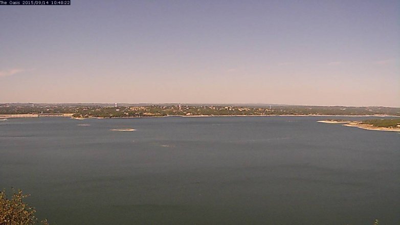 Lake Travis webcam, September 14, 2015 9:55 AM CT