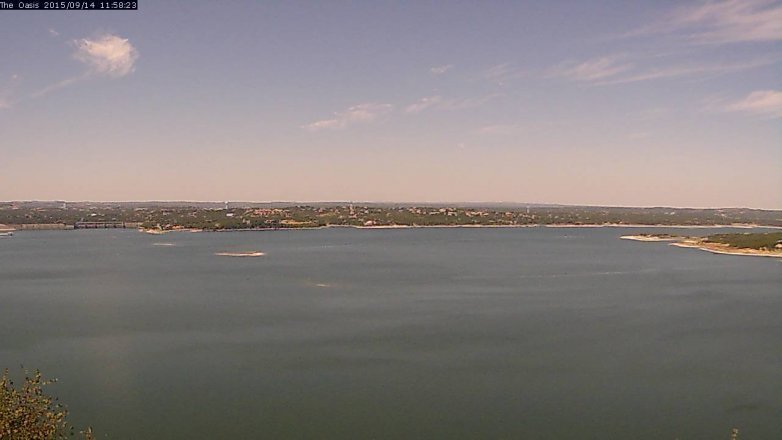Lake Travis webcam, September 14, 2015 11:05 AM CT