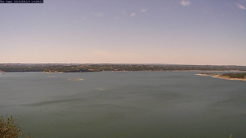Lake Travis webcam, September 14, 2015 1:15 PM CT
