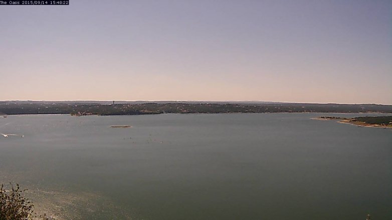 Lake Travis webcam, September 14, 2015 2:55 PM CT