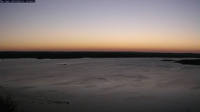 Lake Travis webcam, September 14, 2015 6:55 PM CT