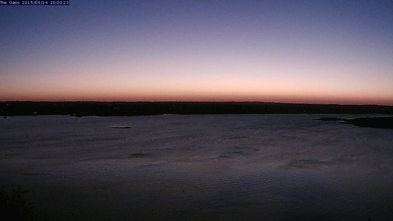 Lake Travis webcam, September 14, 2015 7:05 PM CT