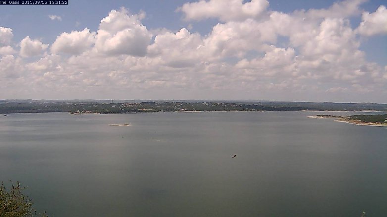 Lake Travis webcam, September 15, 2015 12:40 PM CT