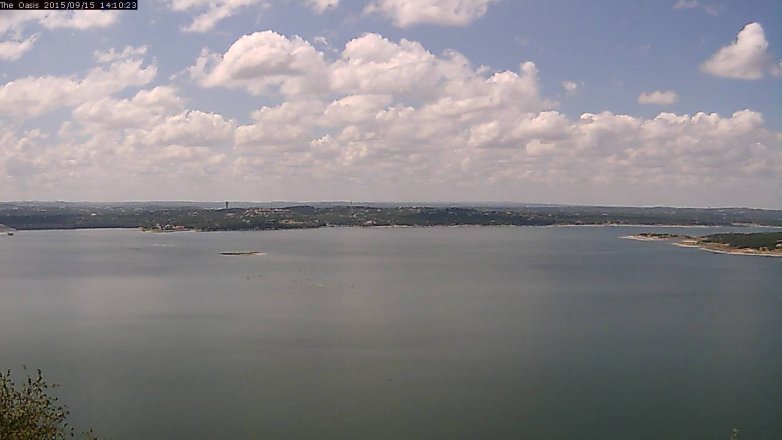 Lake Travis webcam, September 15, 2015 1:15 PM CT