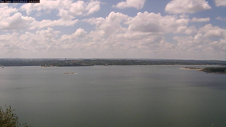 Lake Travis webcam, September 15, 2015 1:40 PM CT