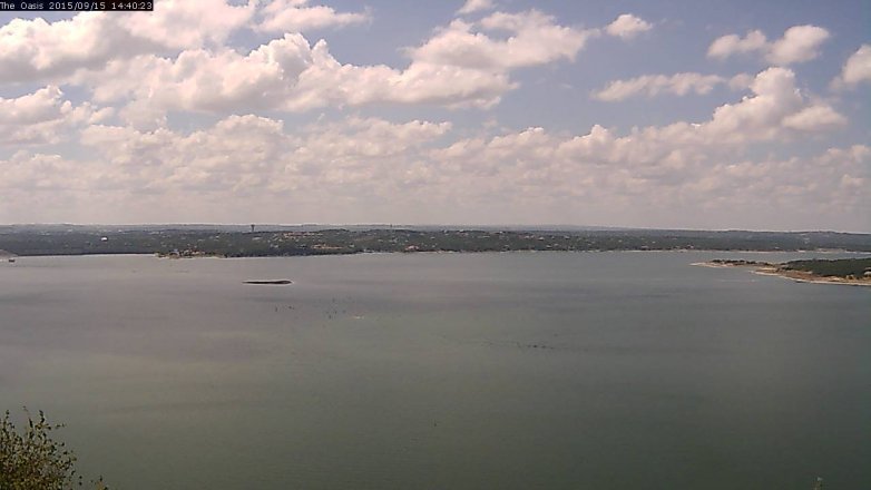 Lake Travis webcam, September 15, 2015 1:45 PM CT