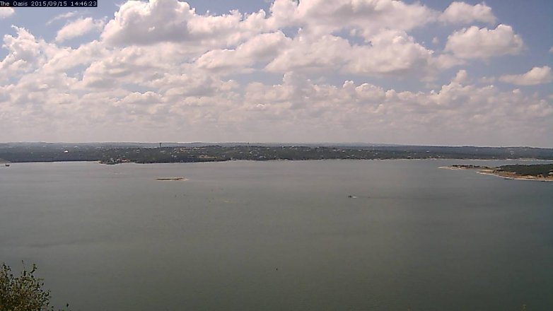 Lake Travis webcam, September 15, 2015 1:50 PM CT