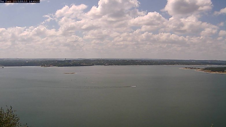 Lake Travis webcam, September 15, 2015 1:55 PM CT