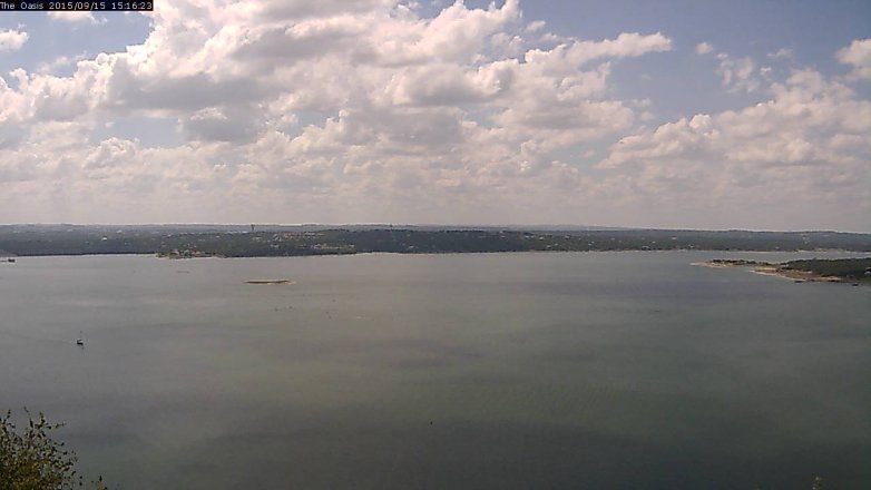 Lake Travis webcam, September 15, 2015 2:20 PM CT