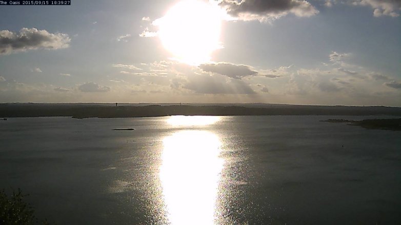 Lake Travis webcam, September 15, 2015 5:45 PM CT