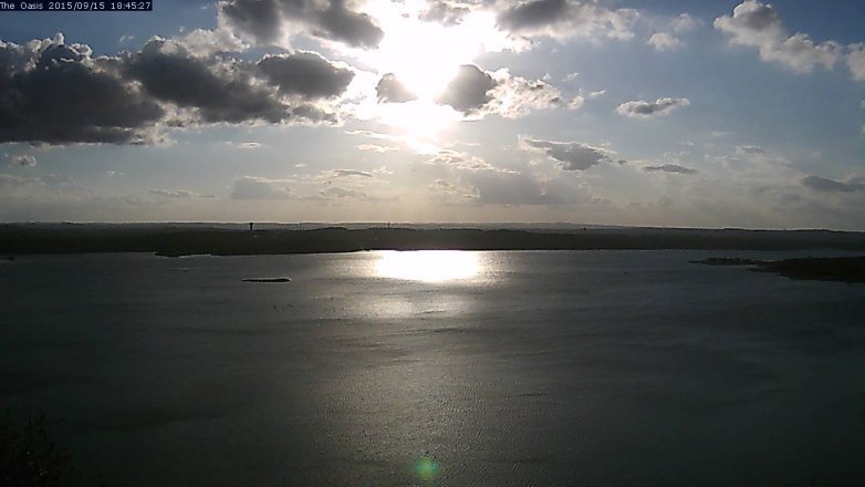 Lake Travis webcam, September 15, 2015 5:50 PM CT