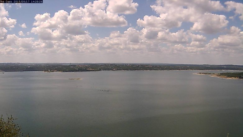 Lake Travis webcam, September 17, 2015 1:35 PM CT