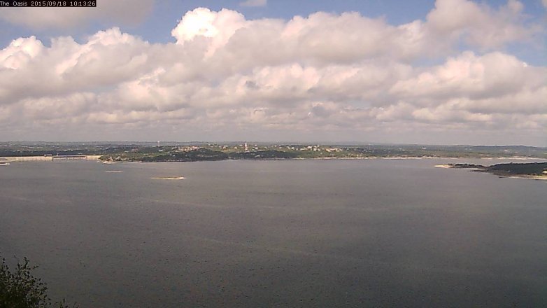 Lake Travis webcam, September 18, 2015 9:20 AM CT