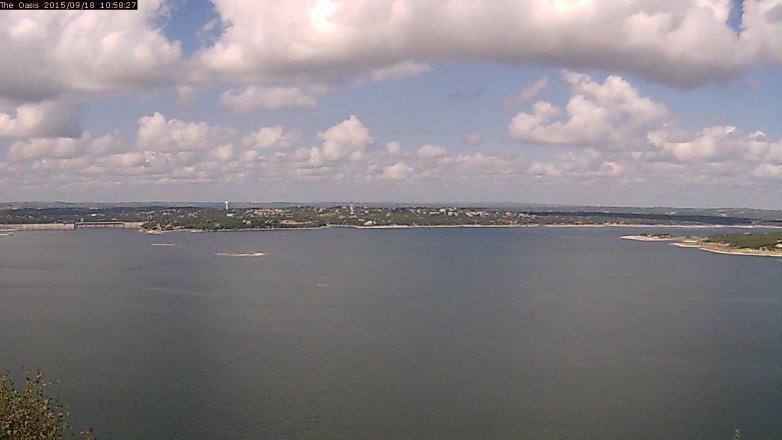 Lake Travis webcam, September 18, 2015 10:05 AM CT
