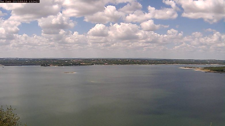 Lake Travis webcam, September 18, 2015 12:30 PM CT