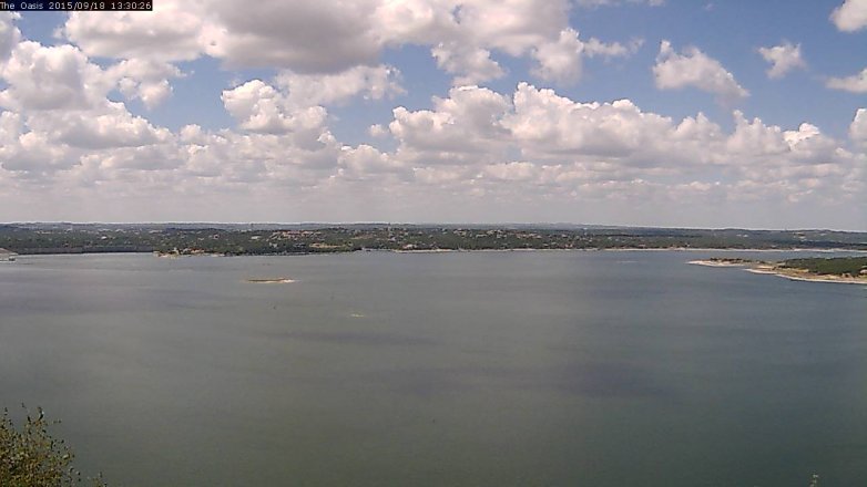 Lake Travis webcam, September 18, 2015 12:35 PM CT