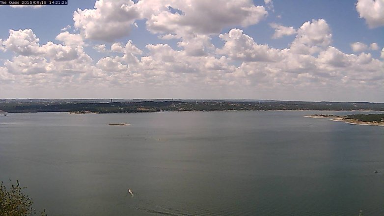 Lake Travis webcam, September 18, 2015 1:25 PM CT