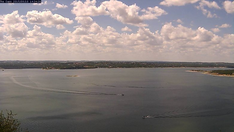 Lake Travis webcam, September 18, 2015 1:40 PM CT
