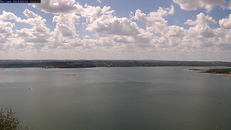 Lake Travis webcam, September 18, 2015 2:25 PM CT