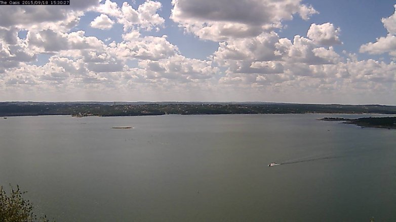 Lake Travis webcam, September 18, 2015 2:35 PM CT