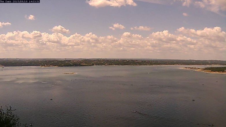 Lake Travis webcam, September 19, 2015 1:10 PM CT