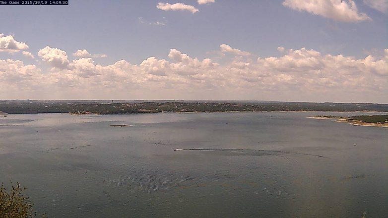 Lake Travis webcam, September 19, 2015 1:15 PM CT